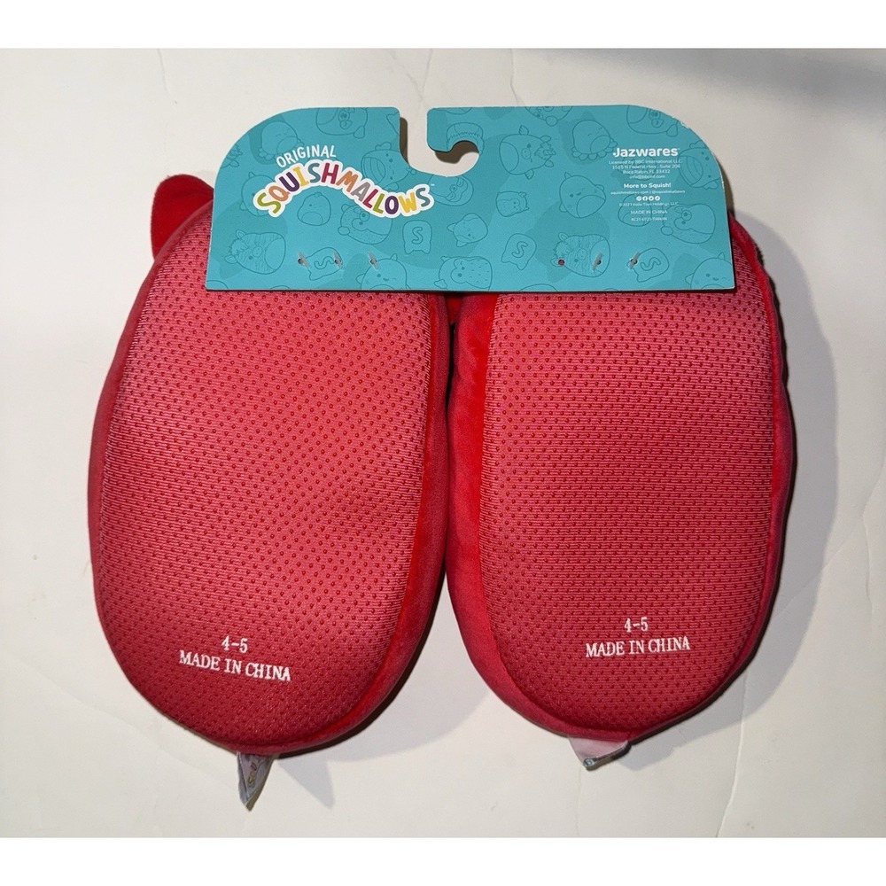 SQUISHMALLOW Kids Slippers Shoes Fifi the Fox Plush Soft Wink Red Size 4/5 - Picture 2 of 2